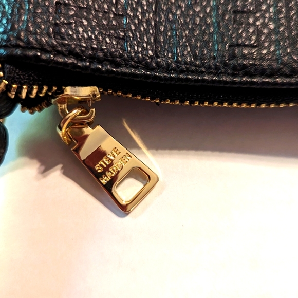 Steve Madden Embossed Black Multi Letters Crossbody Purse - Picture 6 of 13